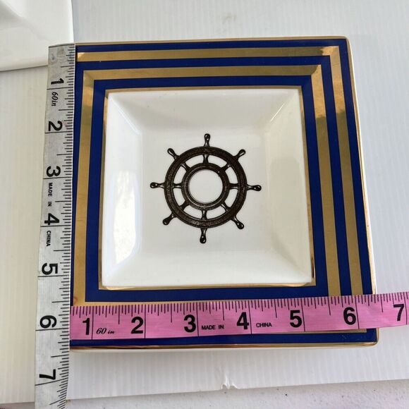 C Wonder Set Of 3 Trinket Dish Nautical Beach House Candy Dish 6.5” - Picture 8 of 12